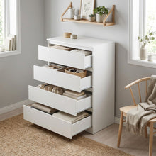 Load image into Gallery viewer, 22366-tongass-wooden-tallboy-4-drawers-white-2601191