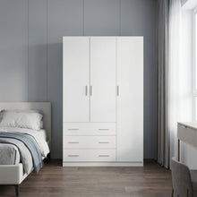Load image into Gallery viewer, Tongass 3 Door Wardrobe with 3 Drawers - White