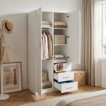 Load image into Gallery viewer, 23100-tongass-2-door-wardrobe-with-3-drawers-white-2601192