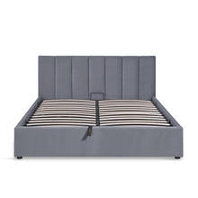 Load image into Gallery viewer, Penelope Queen Gas Lift Velvet Bed Frame - Grey
