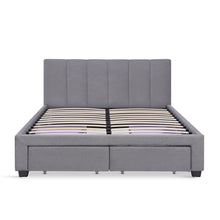 Load image into Gallery viewer, Charlotte Double Bed Frame with 4 Drawers - Light Grey