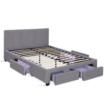 Load image into Gallery viewer, Charlotte Double Bed Frame with 4 Drawers - Light Grey