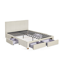 Load image into Gallery viewer, Aure Queen Bed Frame with 4 Drawers - Beige