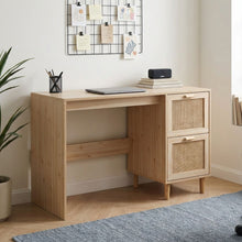 Load image into Gallery viewer, 23841-gila-120cm-rattan-computer-desk-with-2-drawers-natural-2601203