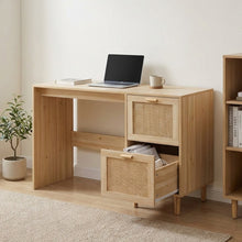 Load image into Gallery viewer, 23841-gila-120cm-rattan-computer-desk-with-2-drawers-natural-2601201