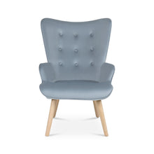 Load image into Gallery viewer, Olivia Velvet Armchair with Ottoman - Blue