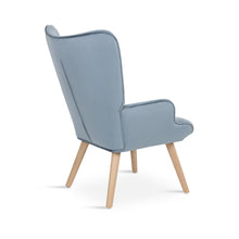 Load image into Gallery viewer, Olivia Velvet Armchair with Ottoman - Blue