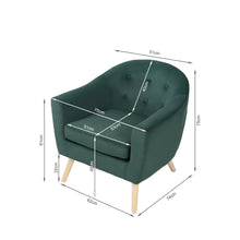 Load image into Gallery viewer, Millo Velvet Armchair - Dark Green