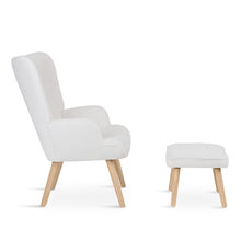 Load image into Gallery viewer, Emma Boucle Armchair with Ottoman - White