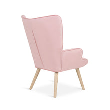 Load image into Gallery viewer, Olivia Velvet Armchair with Ottoman - Pink