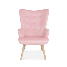 Load image into Gallery viewer, Olivia Velvet Armchair with Ottoman - Pink