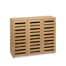 Load image into Gallery viewer, Loma 3 Door Shoe Cabinet Storage Rack - Dark Oak