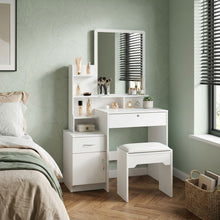 Load image into Gallery viewer, Zinnia 2 Drawer Dressing Table Set 2pcs - White