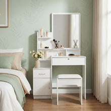 Load image into Gallery viewer, Zinnia 2 Drawer Dressing Table Set 2pcs - White