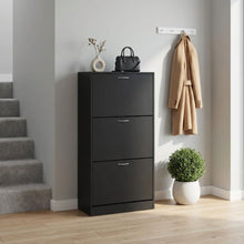 Load image into Gallery viewer, 23455-matilda-3-drawer-shoe-cabinet-storage-rack-black-2601224