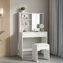 Load image into Gallery viewer, Crocus Dressing Table with Drawers Set 2pcs - White