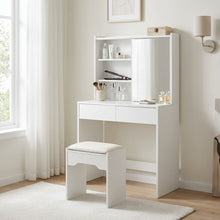 Load image into Gallery viewer, Crocus Dressing Table with Drawers Set 2pcs - White