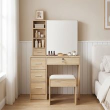 Load image into Gallery viewer, Carnation Dressing Table with Drawers Set - Oak