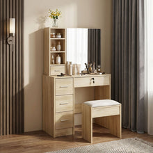 Load image into Gallery viewer, Carnation Dressing Table with Drawers Set - Oak