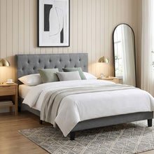 Load image into Gallery viewer, 22227-blane-double-bed-frame-dark-grey-2601074