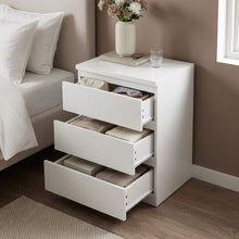 Load image into Gallery viewer, Angeles High Gloss Bedside Table with 3 Drawers - White