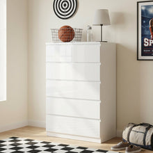 Load image into Gallery viewer, Angeles High Gloss 6 Drawer Tallboy - White