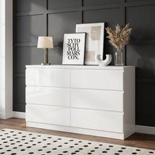 Load image into Gallery viewer, Angeles High Gloss 6 Drawer Lowboy - White