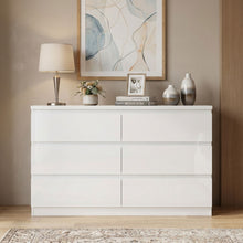 Load image into Gallery viewer, Angeles High Gloss 6 Drawer Lowboy - White