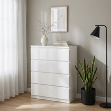 Load image into Gallery viewer, Angeles High Gloss 4 Drawer Tallboy - White