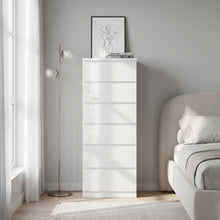 Load image into Gallery viewer, Angeles High Gloss 6 Drawer Slim Tallboy - White