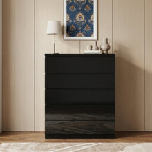 Load image into Gallery viewer, Angeles High Gloss 5 Drawer Tallboy - Black