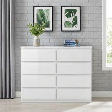 Load image into Gallery viewer, Angeles High Gloss 8 Drawer Lowboy - White
