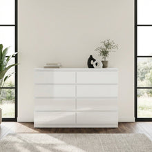 Load image into Gallery viewer, Angeles High Gloss 8 Drawer Lowboy - White