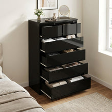 Load image into Gallery viewer, Angeles High Gloss 6 Drawer Tallboy - Black