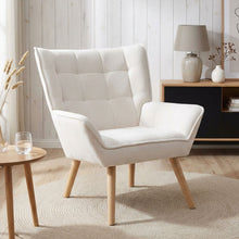 Load image into Gallery viewer, Amelia Rubberwood Armchair - White
