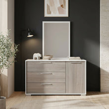 Load image into Gallery viewer, Waipoua 4 Drawer Low Boy with Mirror- GREY OAK