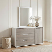 Load image into Gallery viewer, Waipoua 4 Drawer Low Boy with Mirror- GREY OAK