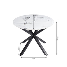 Load image into Gallery viewer, Vento Sintered Stone Round Dining Table 100x78cm - Snow White