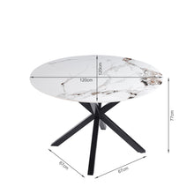 Load image into Gallery viewer, Vento Sintered Stone Round Dining Table 120x78cm - Snow White