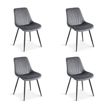 Load image into Gallery viewer, Vela Velvet Dining Chair - Set Of 4 - Dark Grey (0.224m³ - 21.5kg)