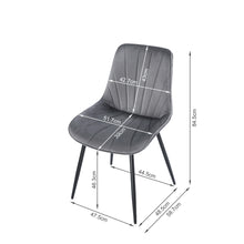 Load image into Gallery viewer, Vela Velvet Dining Chair - Set Of 4 - Dark Grey (0.224m³ - 21.5kg)