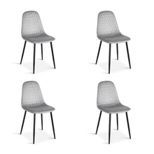 Load image into Gallery viewer, Quila Velvet Dining Chair - Set Of 4 - Light Grey (0.199m³ - 18.0kg)