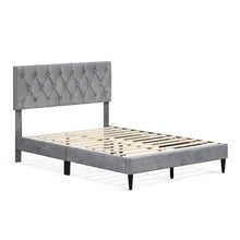 Load image into Gallery viewer, Rila Double Velvet Bed Frame - Grey