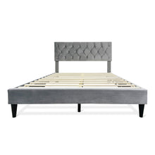 Load image into Gallery viewer, Rila Double Velvet Bed Frame - Grey
