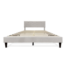 Load image into Gallery viewer, Mitre Queen Fabric Bed Frame - Stone
