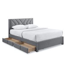 Load image into Gallery viewer, Haydon Double Fabric Bed Frame with 4 Drawers - Light Grey