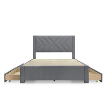 Load image into Gallery viewer, Haydon Double Fabric Bed Frame with 4 Drawers - Light Grey