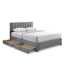 Load image into Gallery viewer, Columbia Queen Fabric Bed Frame with 4 Drawers - Grey