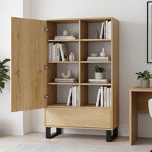 Load image into Gallery viewer, Frohna Bookshelf Cabinet with Drawer - Oak