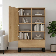 Load image into Gallery viewer, Frohna Bookshelf Cabinet with Drawer - Oak